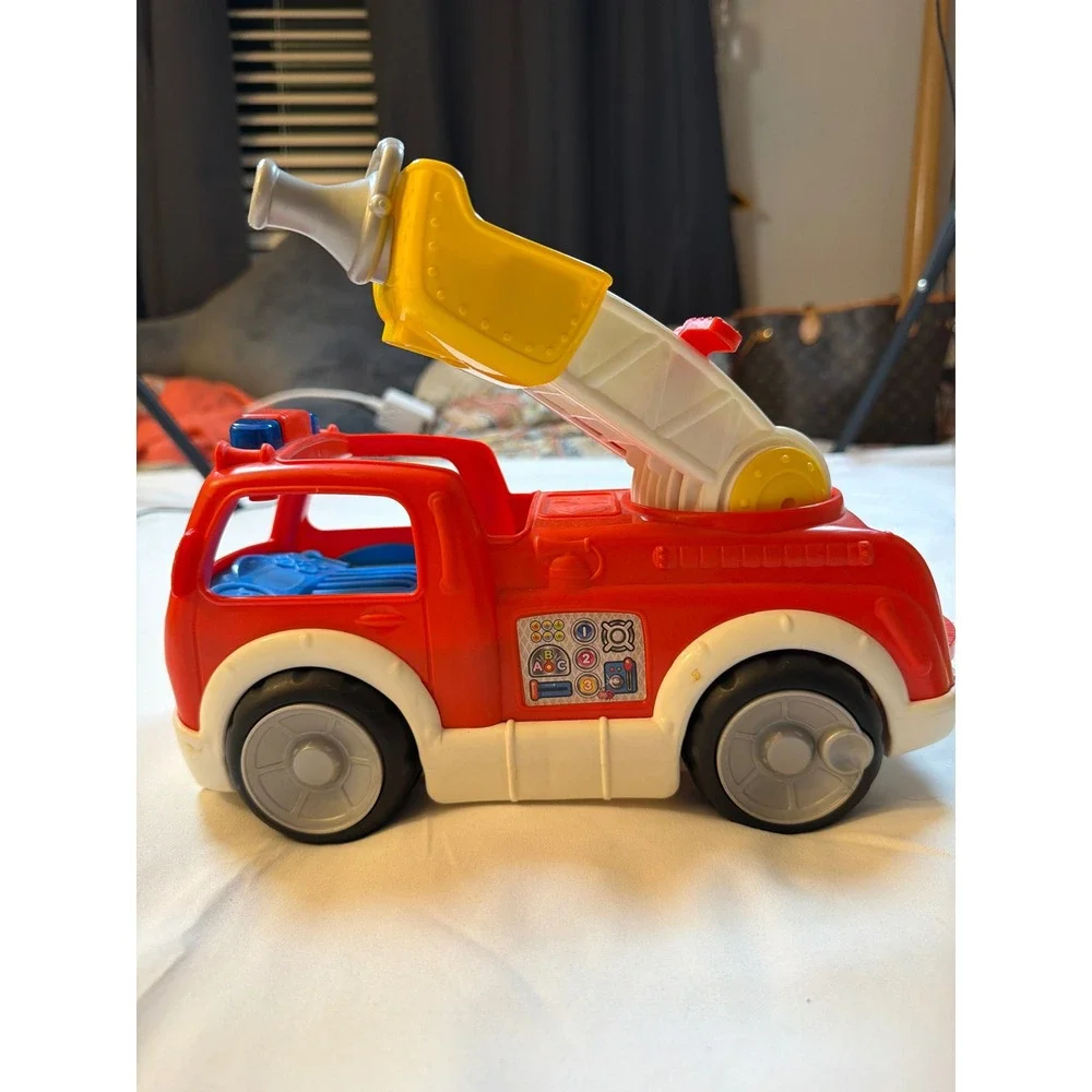 Fisher-Price Little People Lift n Lower Fire Truck Red Toy Vehicle DFN85 2014